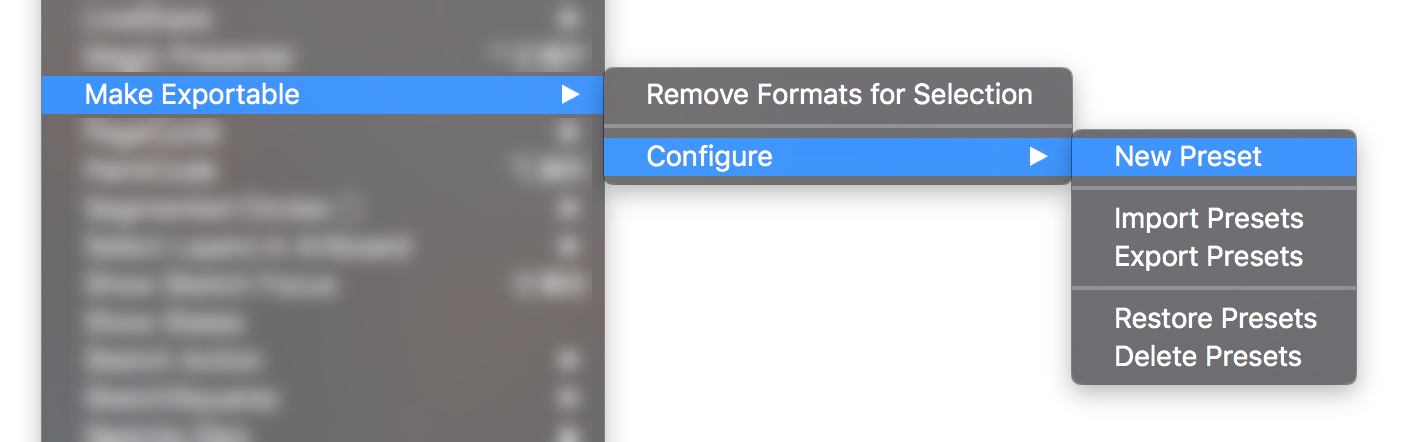 New Preset Menu